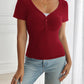 Devine Decorative Button Short Sleeve T-Shirt