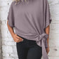Knotted Round Neck Half Sleeve Blouse