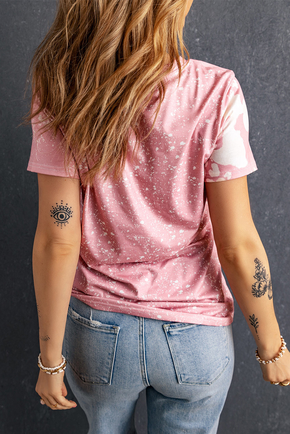 Rabbit Blush Pink Round Neck Short Sleeve T-Shirt