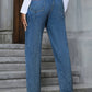 Pocketed Straight Leg Jeans
