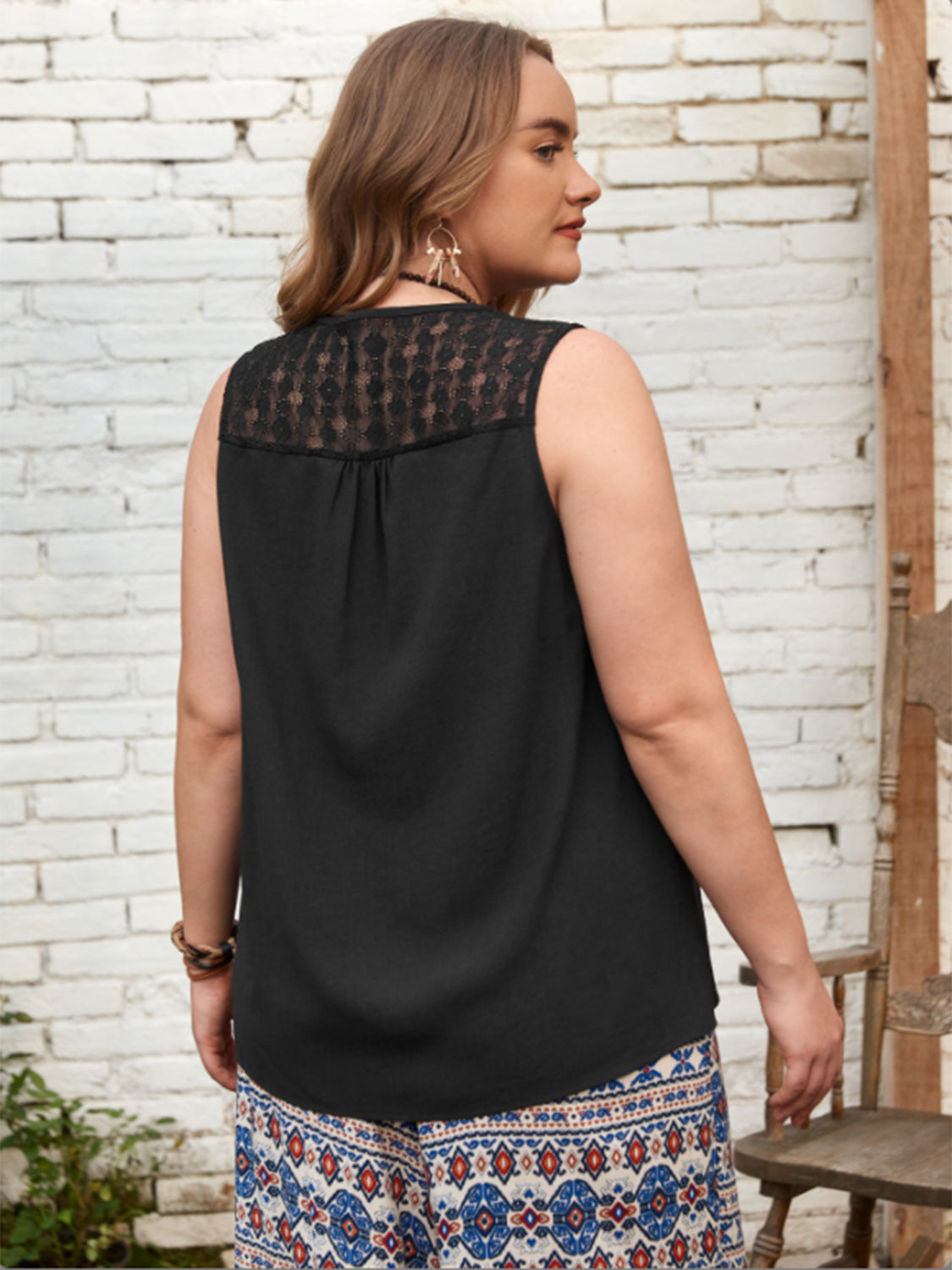 Plus Size Black V-Neck Tank