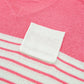 Striped V-Neck Short Sleeve Knit Top