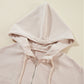 Pocketed Zip Up Long Sleeve Hooded Jacket