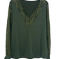 Full Size Lace Detail V-Neck Long Sleeve Blouse