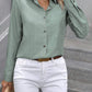 Button Up Collared Neck Long Sleeve Shirt