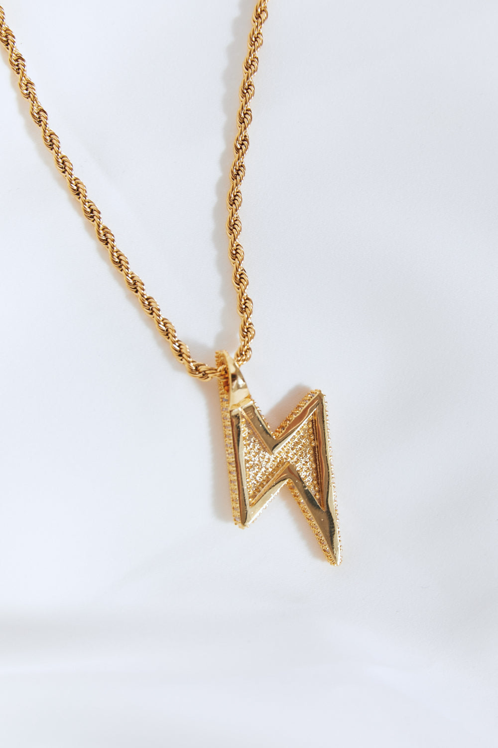 GNJ Brass Lightning Pendant Necklace