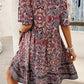 BeyondCute Printed V-Neck Half Sleeve Mini Dress