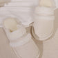 Contrast Faux Fur Round Toe Slippers