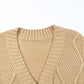 Cable-Knit Button Down V-Neck Cardigan