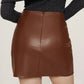Ruched Mini Skirt with Zipper