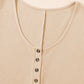 Waffle-Knit Half Button Sleeveless Romper with Pockets