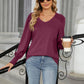 Full Size V-Neck Lantern Sleeve T-Shirt