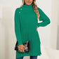Slit Turtleneck Long Sleeve Sweater