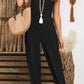 Wide Strap Jumpsuit with Pockets