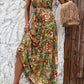 FULL SIZE Tied Slit Floral Sleeveless Dress