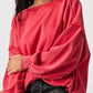 Exposed Seam Round Neck Long Sleeve Sweatshirt