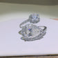 2 Carat Moissanite 925 Sterling Silver Bypass Ring