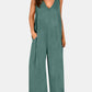 Full Size V-Neck Wide Strap Jumpsuit