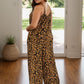 Full Size Leopard Scoop Neck Wide Leg Jumpsuit