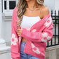 Angel Wings Flower Open Front Long Sleeve Cardigan
