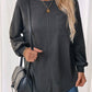 Perfee Pocketed Round Neck Long Sleeve Sweatshirt