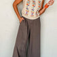 Embroidered Cable-Knit Round Neck Sweater Vest