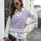 Plaid V-Neck Sweater Vest