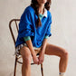 Contrast Trim Round Neck Long Sleeve Sweatshirt