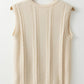 Embroidered Cable-Knit Round Neck Sweater Vest