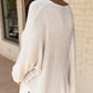 Side Slit V-Neck Long Sleeve Top