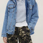 Button Up Collared Neck Long Sleeve Denim Jacket