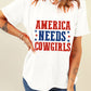 Full Size Letter Graphic Round Neck Short Sleeve T-Shirt