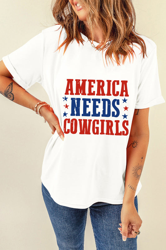 Full Size Letter Graphic Round Neck Short Sleeve T-Shirt