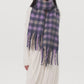 Fringe Plaid Polyester Scarf