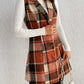 Honey Plaid Button Up Vest Coat