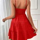 Full Size Smocked Tiered Sleeveless Mini Dress