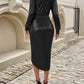 Devine Tied Boat Neck Long Sleeve Dress