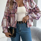Plaid Button Up Long Sleeve Jacket