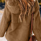 Drawstring Fleece Zip Up Hooded Jacket