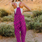Double Take Full Size Printed V-Neck Sleeveless Jumpsuit