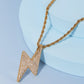 GNJ Brass Lightning Pendant Necklace *