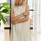 ADORA Applique Round Neck Sleeveless Shift Dress