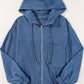 Pocketed Zip Up Long Sleeve Hooded Jacket