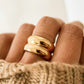 Gold Double Ridge Ring