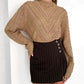 Openwork Round Neck Long Sleeve Sweater