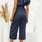 Ruffled Single Shoulder Tie Waist Jumpsuit
