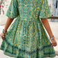 BeyondCute Printed V-Neck Half Sleeve Mini Dress
