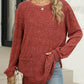 Full Size Pocketed Round Neck Long Sleeve T-Shirt