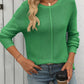 Round Neck Dropped Shoulder Knit Top