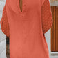 Swiss Dot Mock Neck Balloon Sleeve Blouse